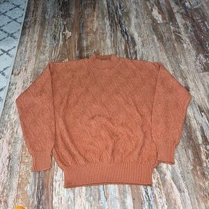 Woman’s Keneth Too Orange Cable Knit Sweater Size XL